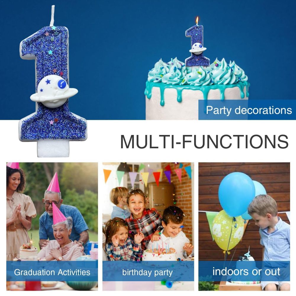 Birthday Candles for Cake - Space Theme Birthday Cake Number Candles | Party Supplies Cake Decoration, Novelty Cake Topper Decorative Candles for Friends Family - Image 5