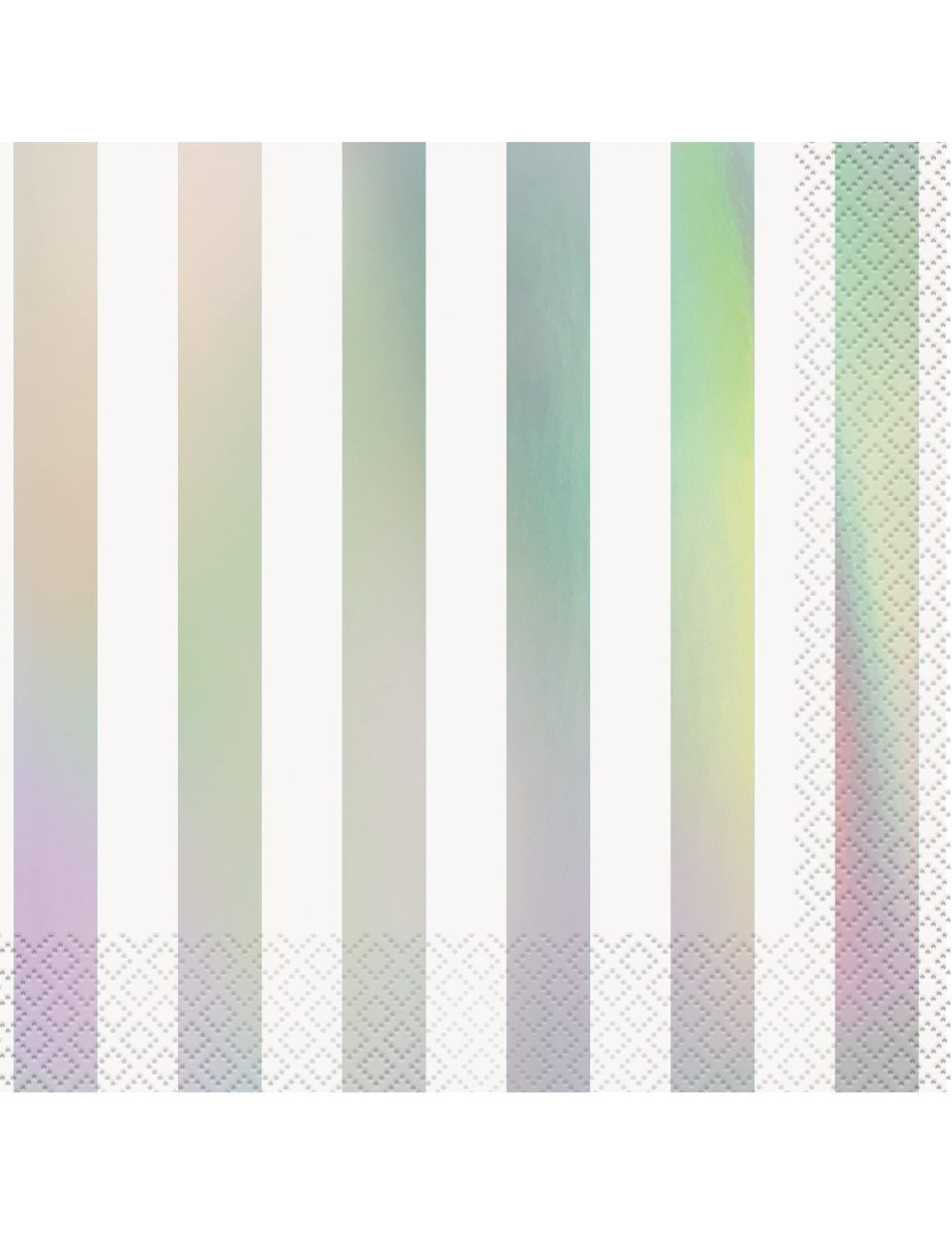 Iridescent Foil-Stamped Stripes Luncheon Paper Napkins (16cm) Pack of 16 - Elegant and Durable, Perfect Design for Parties and Events