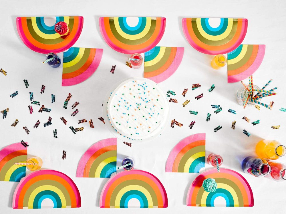 Talking Tables Rainbow Shaped Paper Napkins for Kids Birthday or Pride Party Table Decorations, Pack of 16,29 x 29 centimeters, RBNAPKINS - Image 7