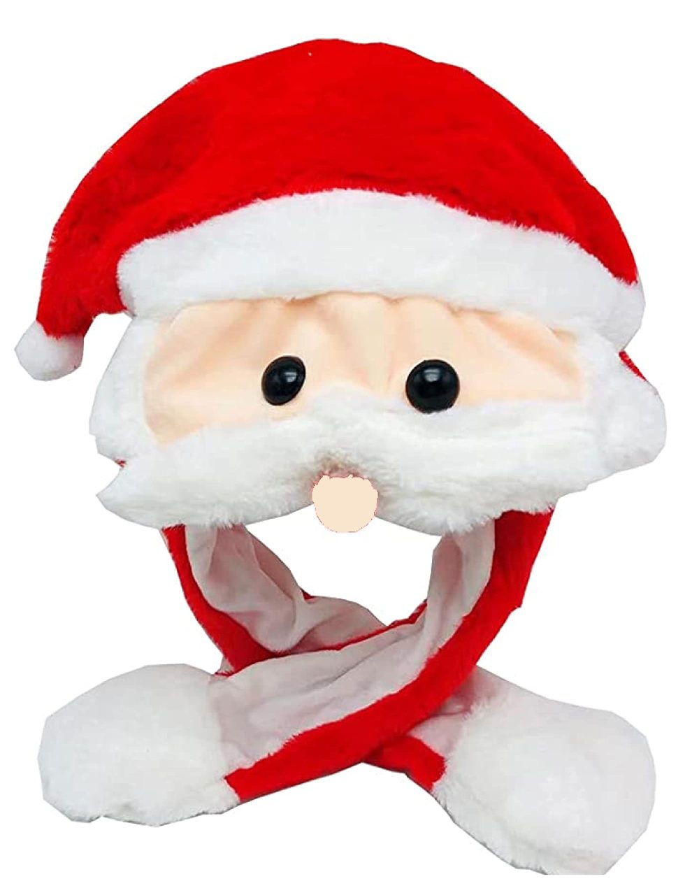 Parkers FUNNY NOVELTY MOVING MOUSTACHE JUMPING PLUSH XMAS CHRISTMAS SANTA HAT
