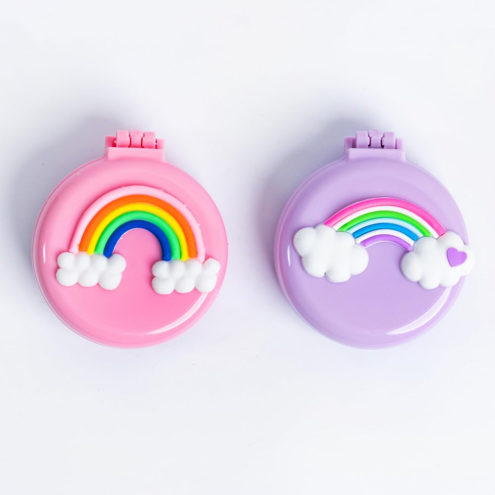Toyseum 8 x Girls Rainbow Hair Brush with Mirror, Folding Brushes are Ideal Fillers for Kids Party Bags, Small Compact Foldable Brushes for Travel, Favours for Goody Bags & School Prizes, Pack of 8 - Image 5