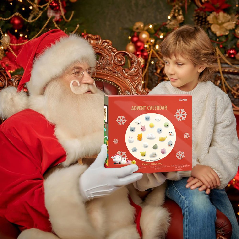 Mochi Squishy Advent Calendar 2024 Kids | 24-Day Holiday Countdown Christmas Advent Calendar Ornaments | Christmas Surprises Xmas Holiday Party Relief Stress Reusable Gifts for Boys Girls Teenagers - Image 2