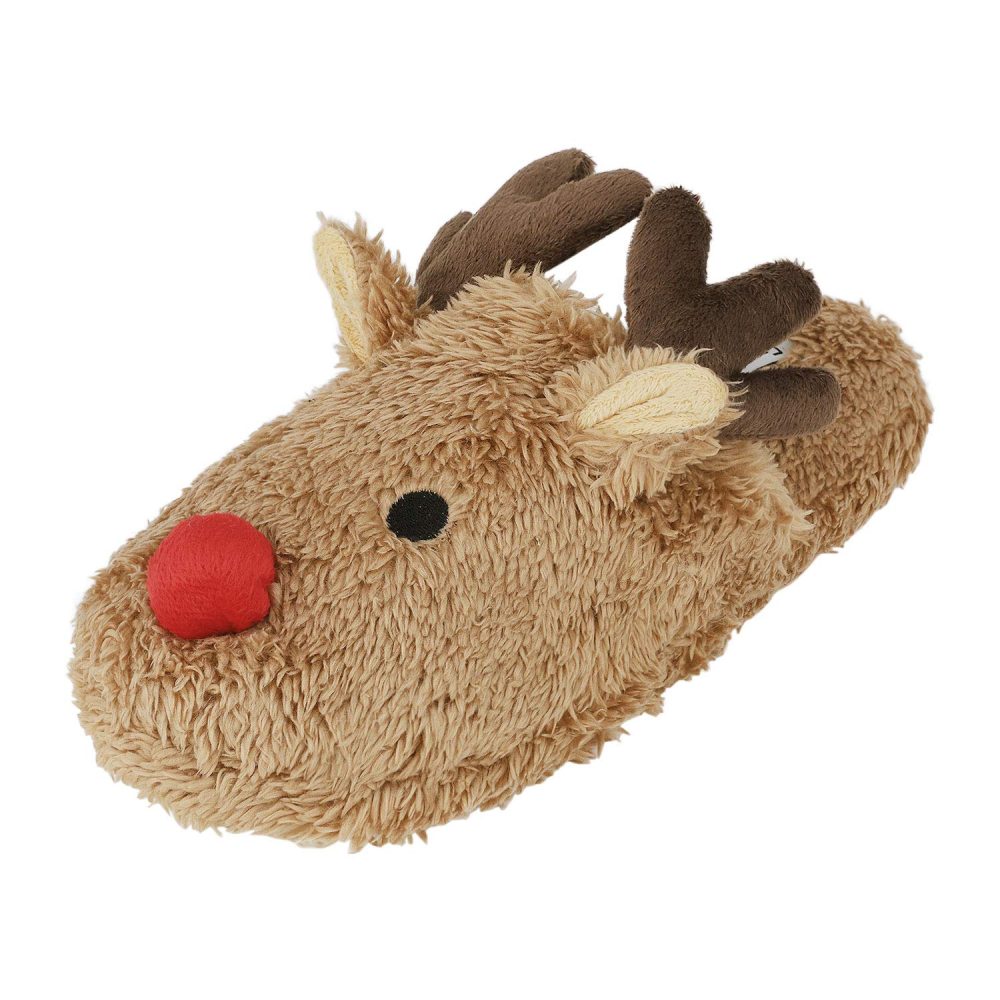 Moonlove Lovely Cartoon Reindeer Shape Plush Velvet Slipper Super Warm Soft Mules Non-Slip Bedroom Indoor House Winter Cute Slipper for Women Ladies - Image 5