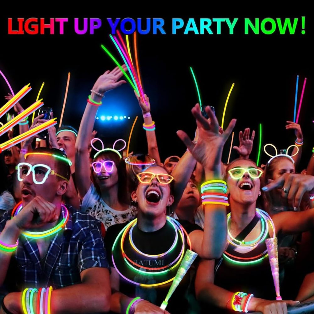 zycBernoi 362 PCS Glow Sticks Party Packs for Children, Glow in the Dark Party Supplies, Glow Sticks Bulk DIY Glow Necklaces Glasses Bracelets Headband, Neon Party Supplies & Decorations - Image 3