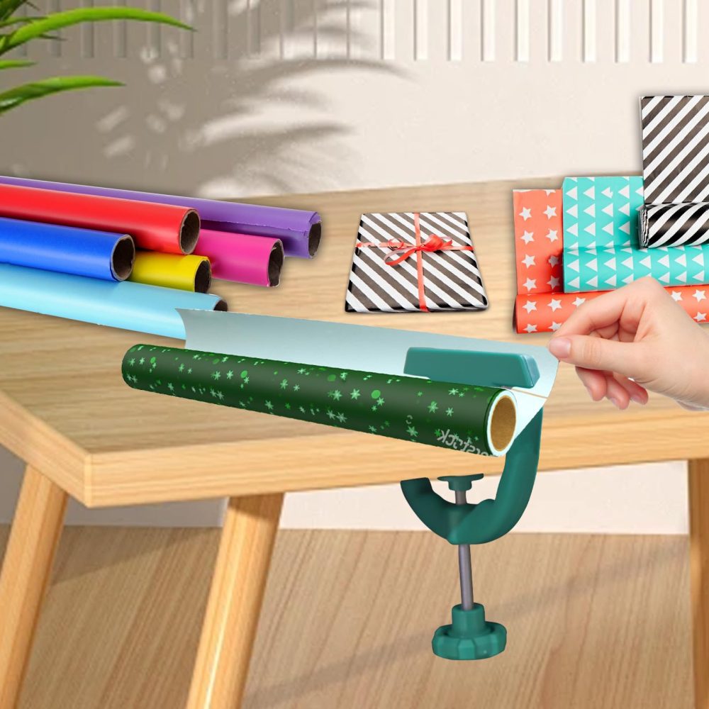 Wrapping Paper Cutter,Sliding Gift wrap Cutter,Wrapping Paper Cutter,Mini Cutter Tool Gifts,Wrap Cutting Device for Halloween/Birthday/Holiday Crafting Wrapping Paper DIY Handmade Wrap - Image 7