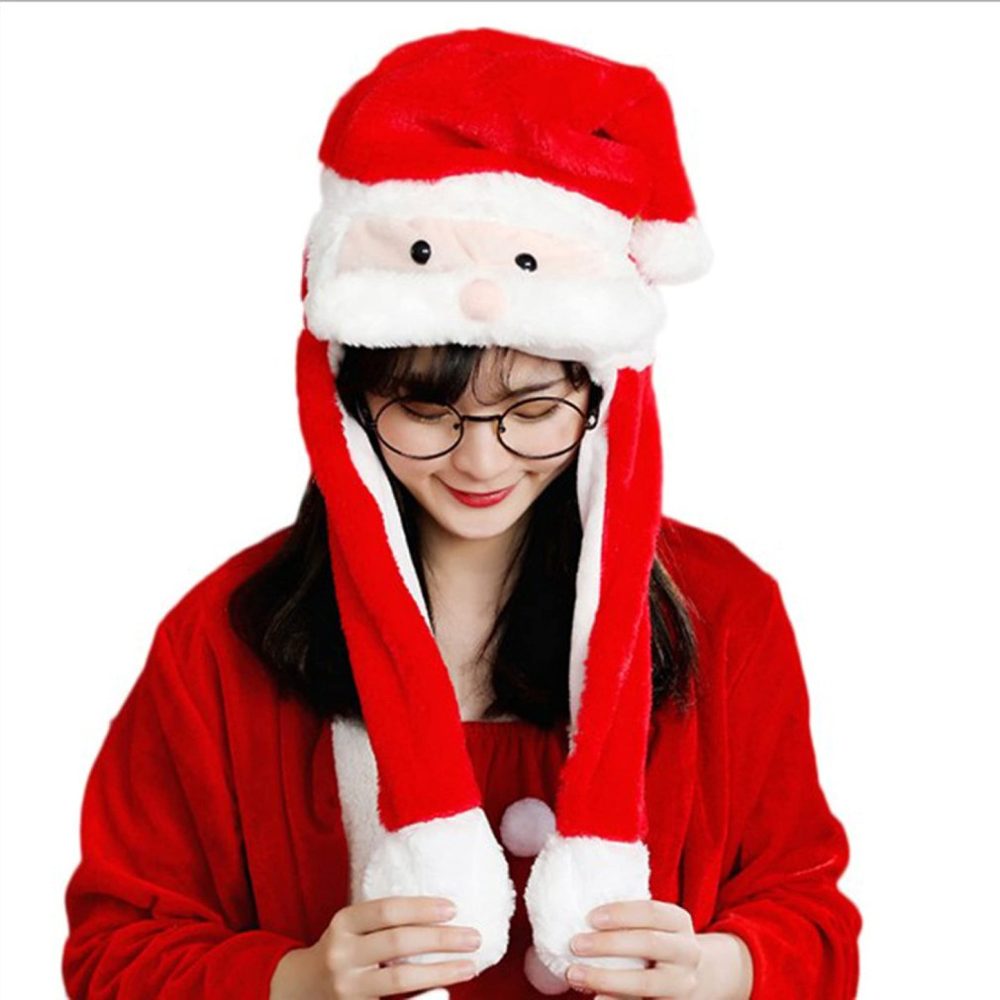 Parkers FUNNY NOVELTY MOVING MOUSTACHE JUMPING PLUSH XMAS CHRISTMAS SANTA HAT - Image 2