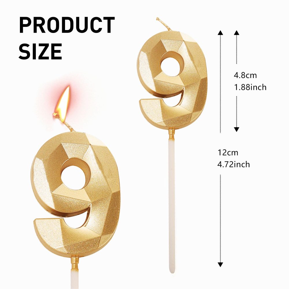 Gold 12th Birthday Candles Number 12 Candles for Birthday Cake, 12th Candles Gold 12 Birthday Candles for Cake, 12th Birthday Cake Toppers Cake Decorations for 12 Year Old Girls Boys - Image 7