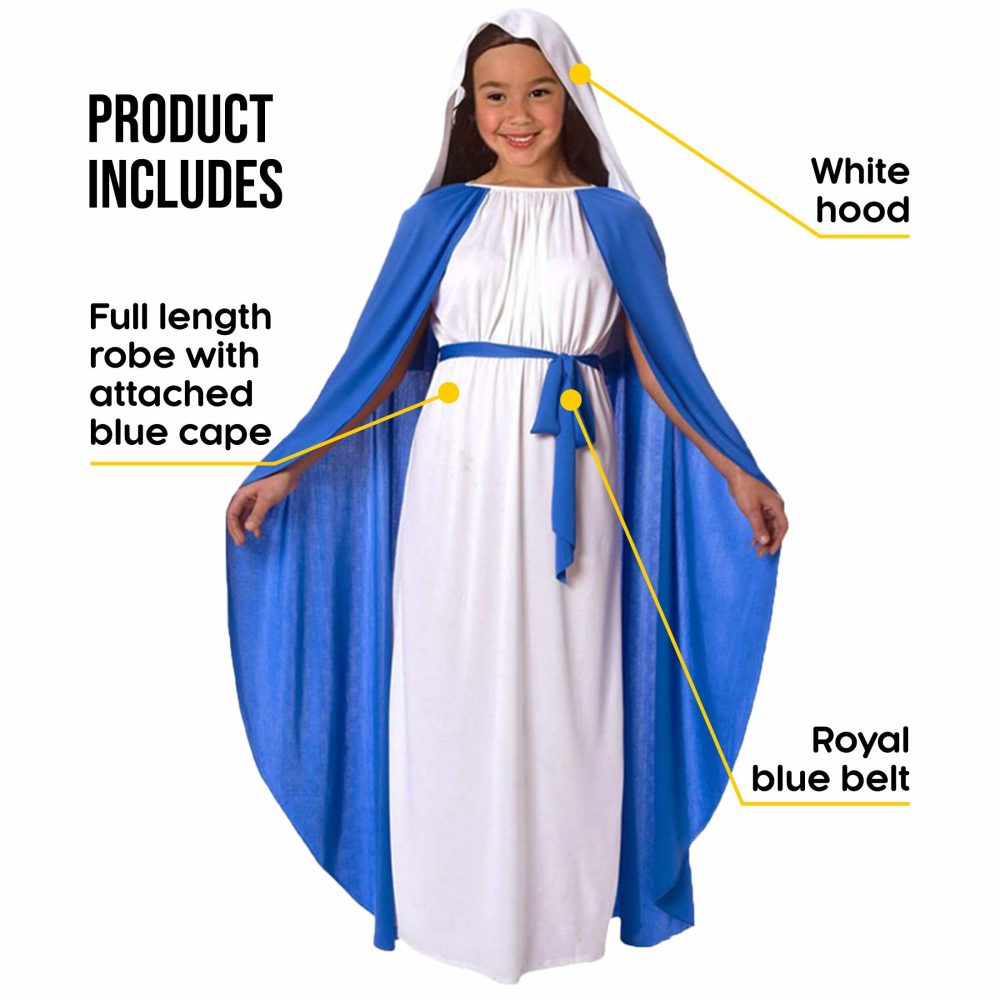 Morph Girls Virgin Mary Fancy Dress Costume, Christmas Fancy Dress Costume for Girls Available in Medium - Image 4