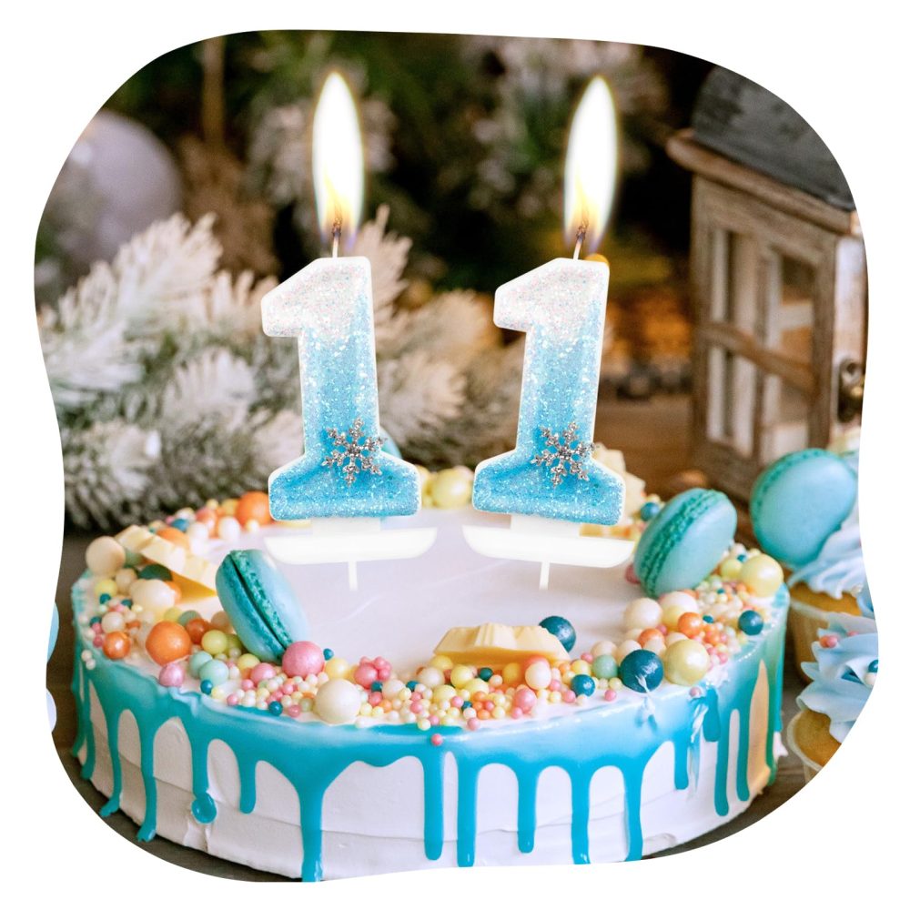 Frozen Birthday Candles, Glitter 5th Birthday Number Candle, Snowflake Number 5 Candles for Cake, Blue White Frozen Cake Candles Toppers for Girls Frozen Themed Birthday Decorations Party Supplies - Image 4