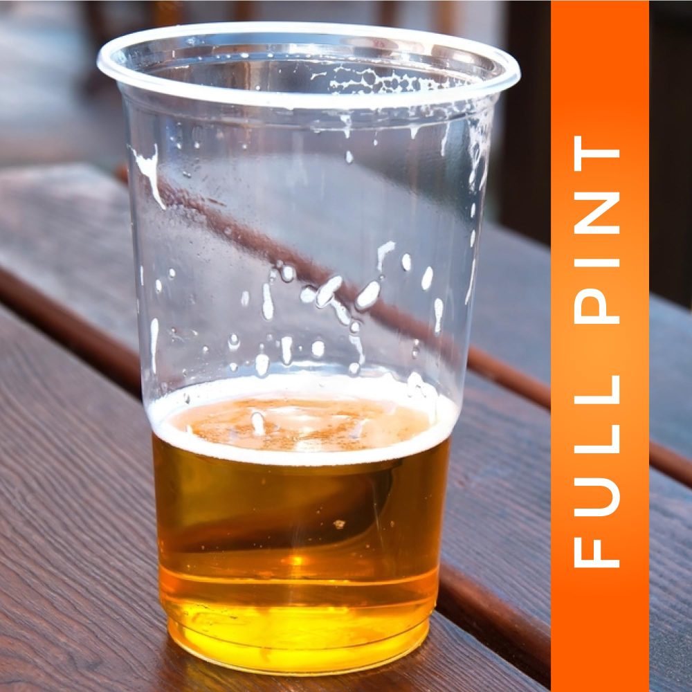 CHEF ROYALE 50x Disposable Full Pint Cups - (660ml) Pint to Brim- Recyclable -CE Marked- PP Clear Plastic Glasses for Large Events and Parties (Pack of 50 Cups Full Pint- 660ml,Translucent) - Image 4