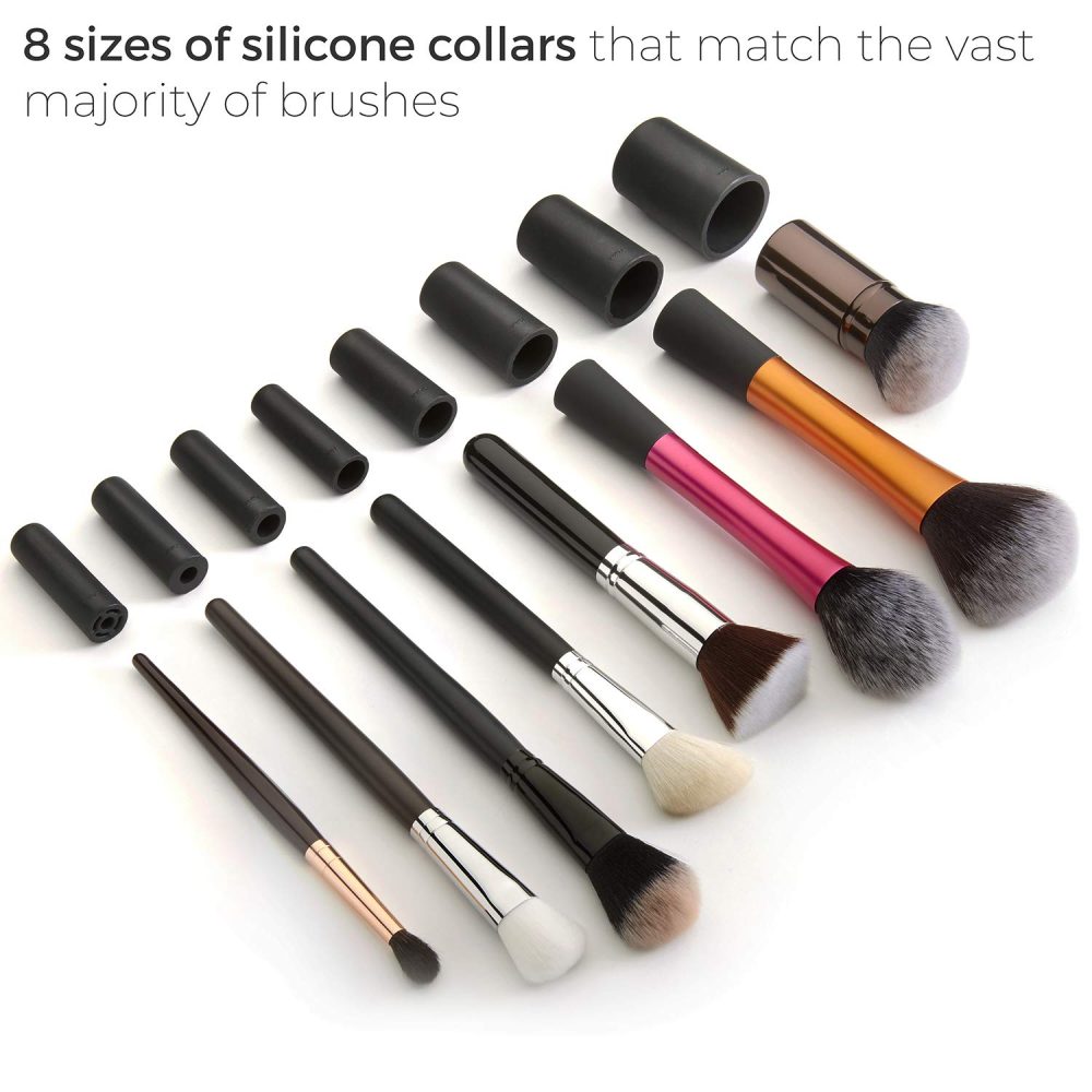 STYLPRO Makeup Brush Cleaner and Dryer Machine with 8 Brush Collars | Automatic Spinning Brush Cleaner with Heat Resistant Bowl | Premium Makeup Brush Cleaning Kit | Deeply Cleans and Dry in Seconds - Image 4
