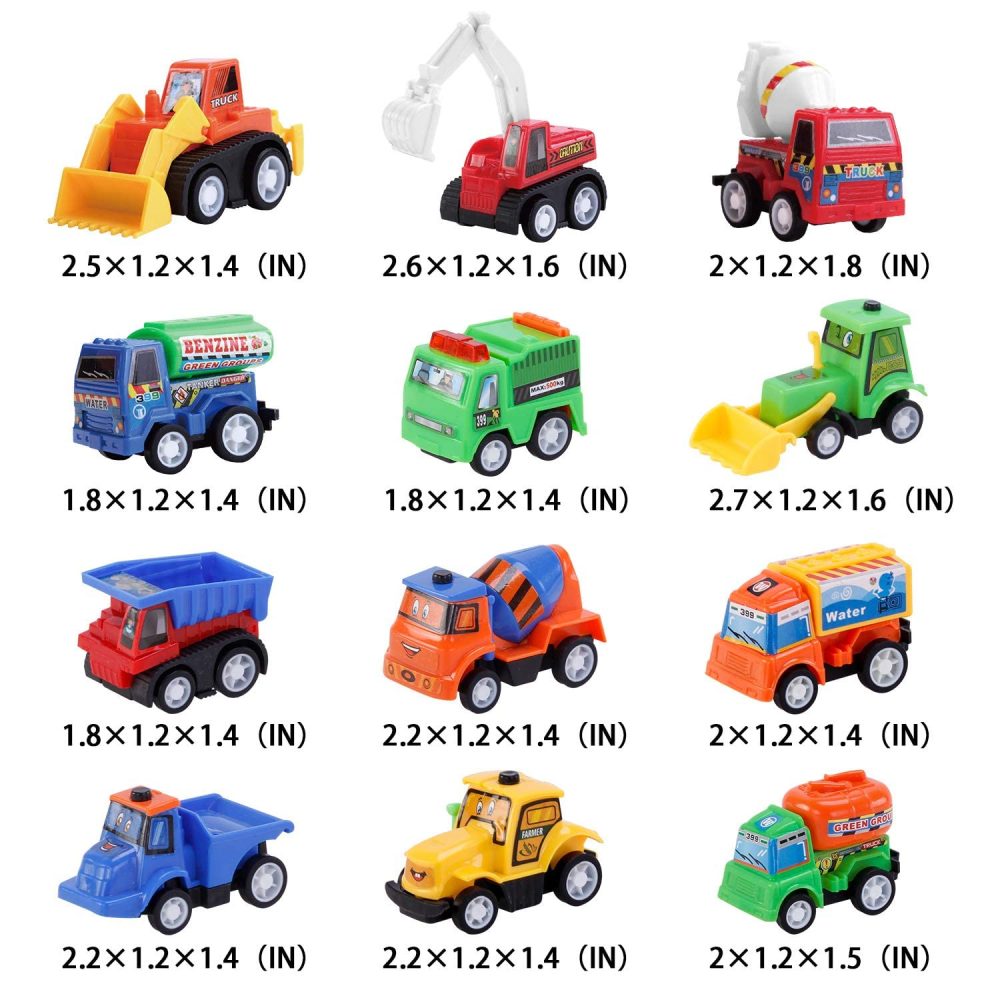 12 PCS Construction Toy Pull Back Digger Mini Vehicles Excavator Bulldozer Truck Toy For Kids Boy Girl Toddlers Party Favor Cake Decorations birthday gift - Image 6