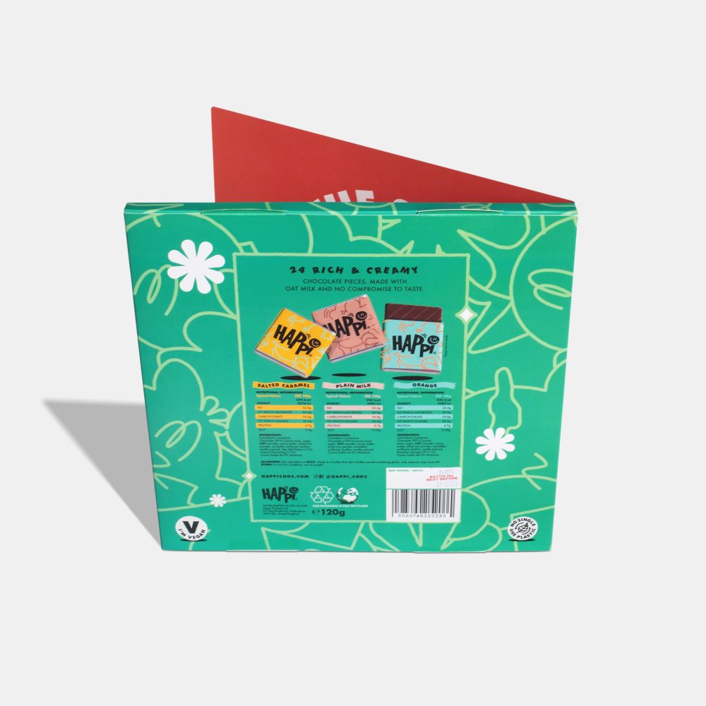 Happi 3 Flavour Christmas Vegan Advent Calendar 2024 Chocolate Made with Oat Milk - Vegan Chocolate Gluten Free Advent Calendar 2024 - Image 8