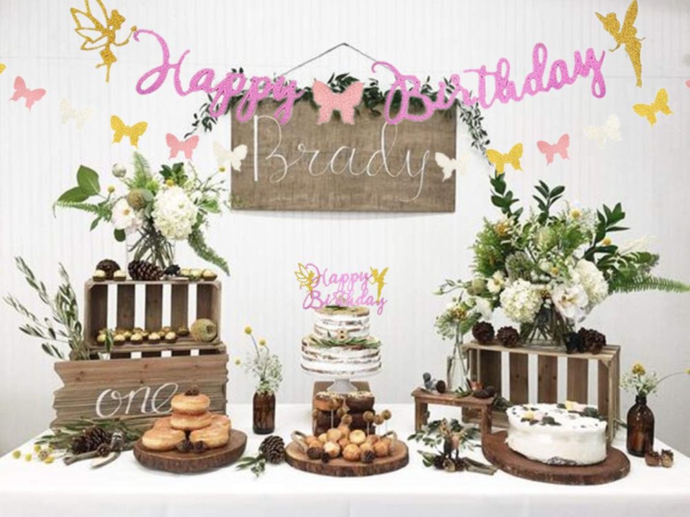 JeVenis Fairy Birthday Banner Fairy Party Decoration Fairy Party Favors Fairy Garden Decoration for Fairy Theme Birthday Wedding Decoration - Image 4