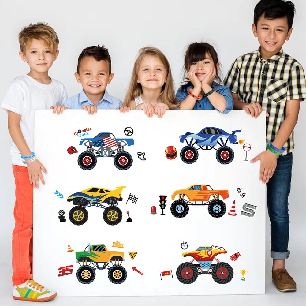 Obussgar Monster Truck Party Favor Supplies including Monster Truck Theme Stickers, Gift Bags, Wristbands, Badge for Kids Birthday Party Supplies - Image 4