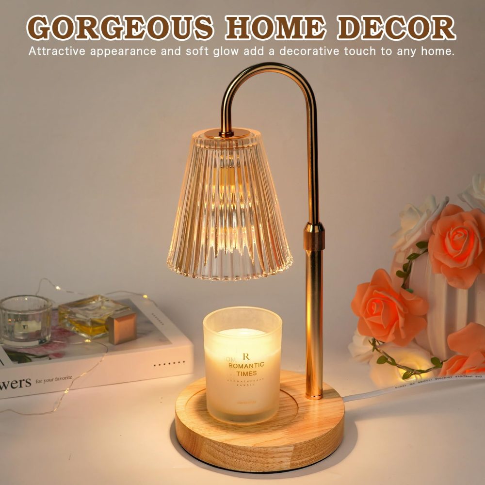 Funistree Candle Warmer Lamp with Dimmer and Timer for Scented Candle Jar, New Home Gifts for Women Friends, Anniversary Birthday Presents for Her, Electric Wax Melter Candle Heater Lamp with 2 Bulbs - Image 2