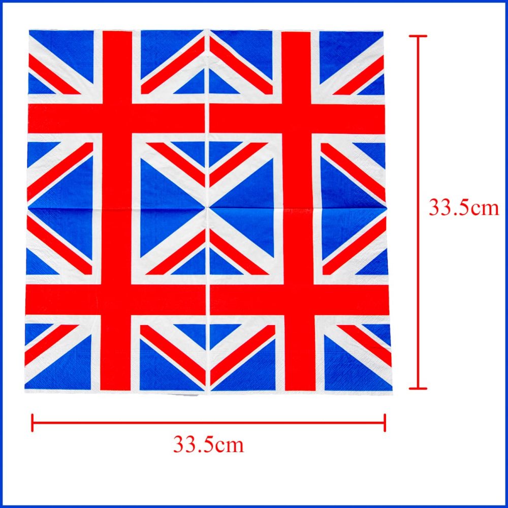 60Pcs Union Jack Party Napkins Serviettes Tableware King's Coronation Party Supplies Sporting Events Pub BBQ Royal Theme Table Decorations - Image 5