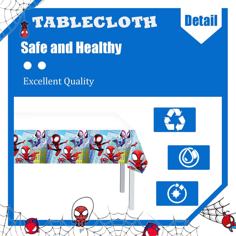 Spiderman Party Table Cloth for Boys Birthday,Spiderman Themed Table Decorations,130*220cm Rectangular Plastic Superhero Table Cover Tablecloth for Kids Birthday Baby Shower Party Supplies Decortions - Image 6