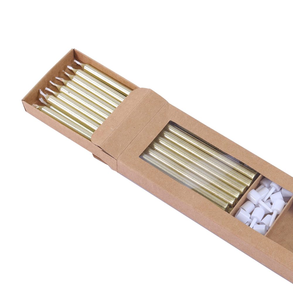 PME CA095 Gold Extra Tall Candles 7in 16pk, Wax - Image 5