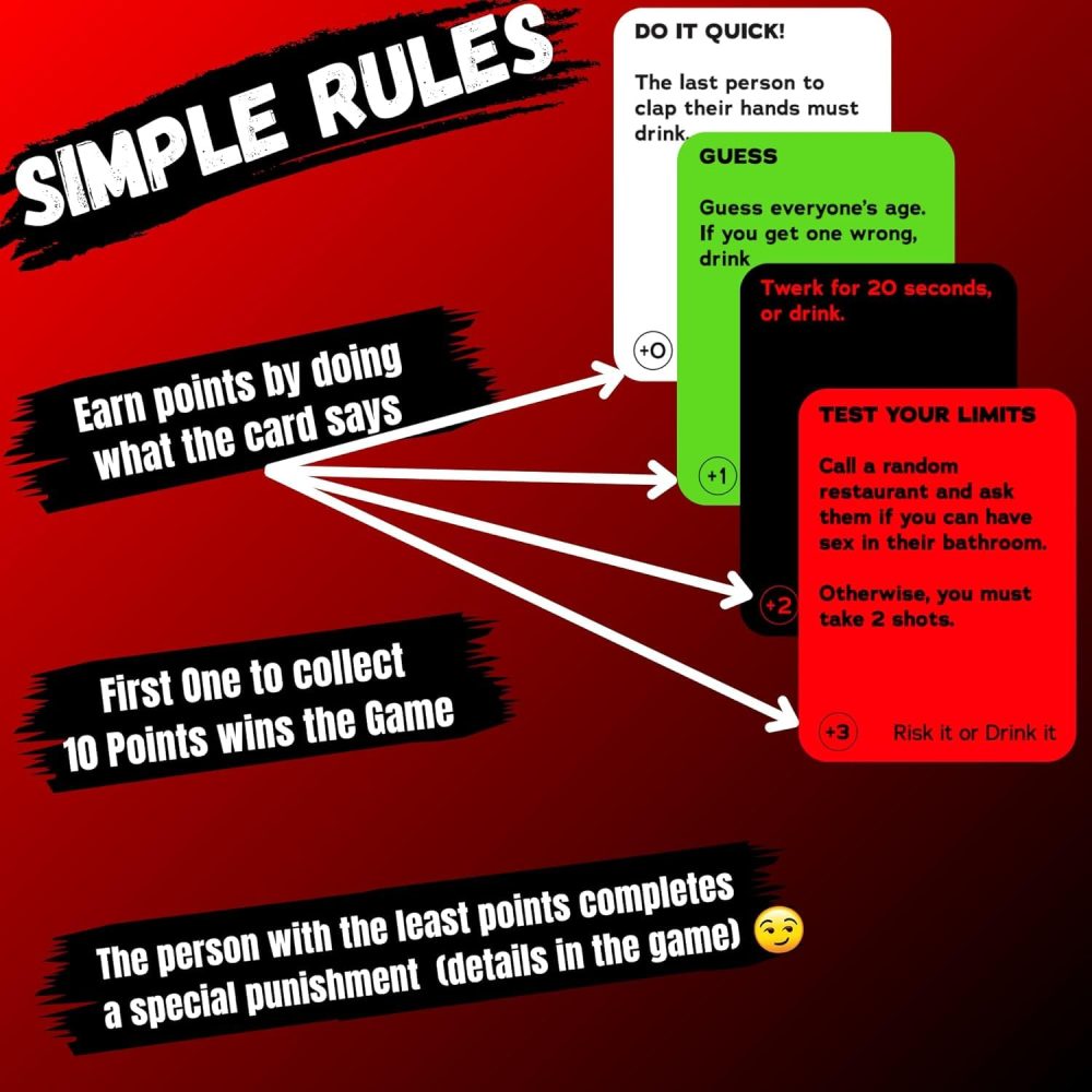 Terazis Risk It or Drink It! Party Game | Dares, Decisions, and Drinks | 150 Hilarious Dares & Daring Questions for Adult Game Nights | Fun Drinking Card Game | English Edition… - Image 3