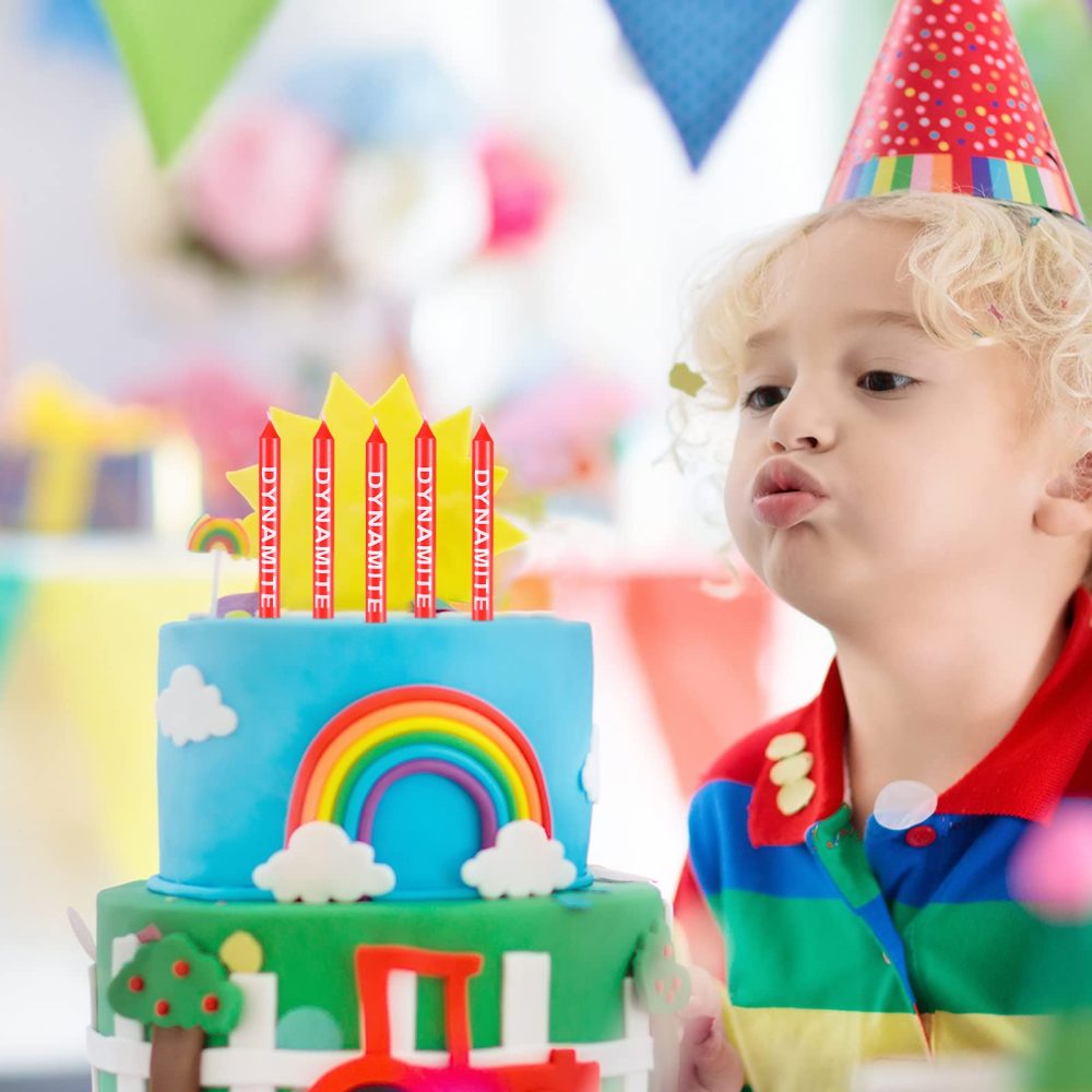 BBTO 12 Pieces TNT Themed Birthday Candles Dynamite Birthday Candles TNT Cake Toppers for Cake Decoration Video Game Party Graduation Celebration and Daily Use - Image 7