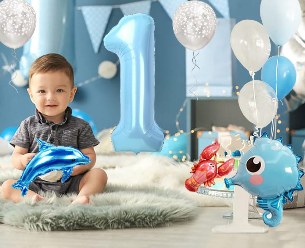 Under The Sea Balloons,Ocean Sea Animal Balloons,1st Birthday Balloons,Seahorse Lobster Dolphin Balloons for Under the Sea Birthday Party Decoration - Image 3