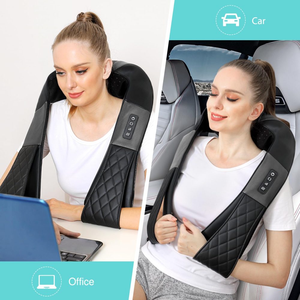 Shiatsu Neck and Shoulder Massager, Back Massager with Heat - Gifts for Women/Men/Mom/Dad - Electric Deep Tissue 4D Kneading Massager Gifts for Christmas, Mother's Day, Father's Day, Birthday - Image 4