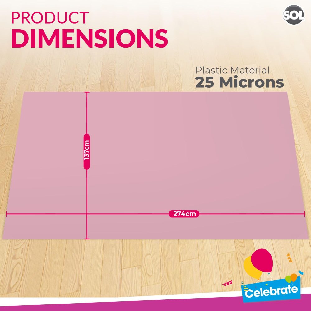 4pk Long Pink Table Cloth Party | 274 x 137cm | Plastic Table Cover Party Table Cloth Disposable Tablecloths for Parties | Plastic Tablecloth | Pink Disposable Tablecloth | Pink Plastic Table Cloth - Image 8