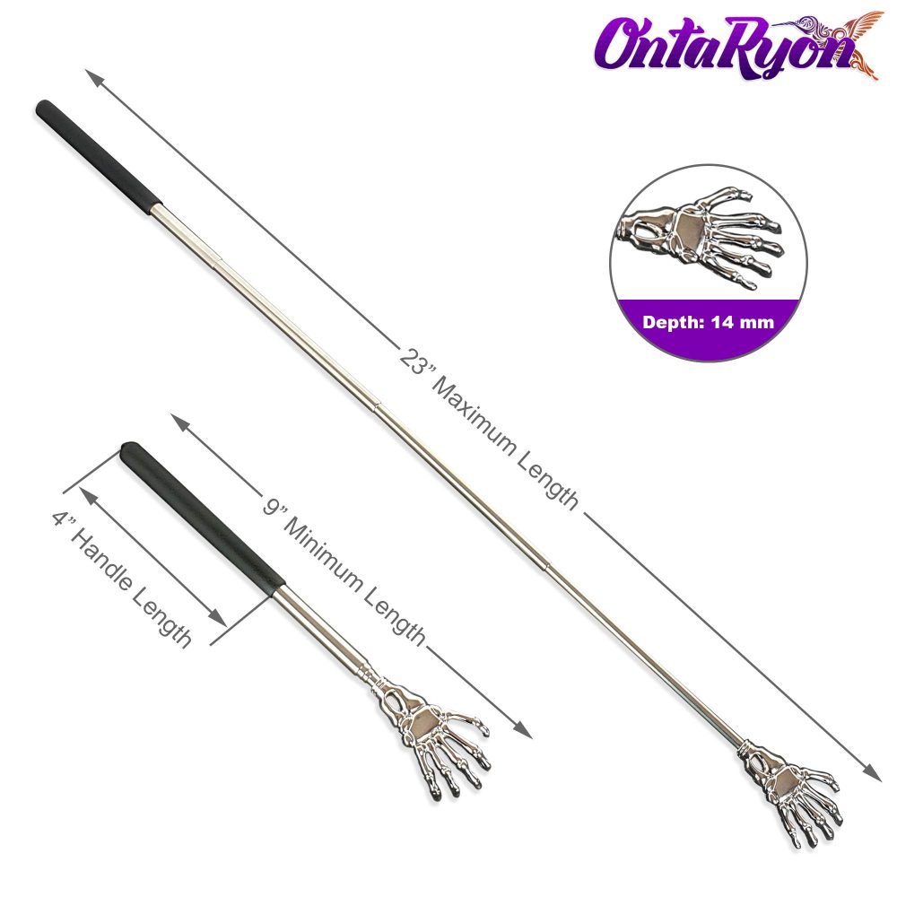 OntaRyon Telescopic Back Scratcher | Novelty Gifts for Men & Women | Portable Handheld Massage Stick | Small Stocking Fillers for Adults | Unusual & Funny Massager (Black) - Image 5