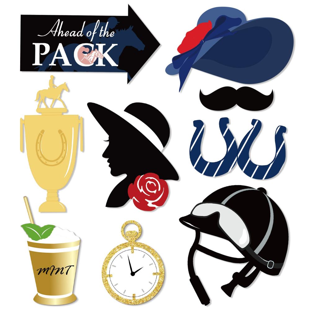 Qpout 35 Pack Horse Race Party Photo Booth Props,Party Horse Race Grand National Decoration Photo Props, Horse Race Party Favour Photography Backdrop Decoration - Image 5