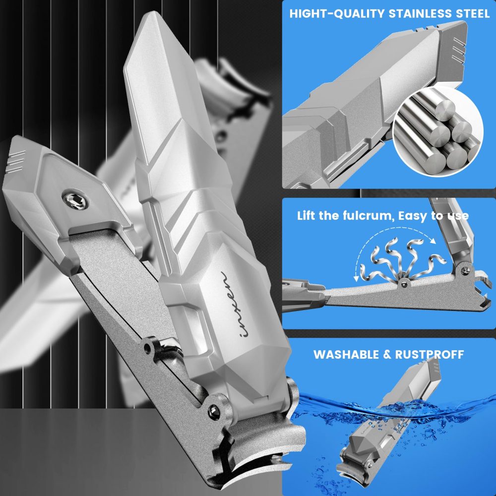 Nail Clippers for Men with Catcher, Professional Nail Clippers of Heavy Duty No Splash Self-Collecting, Stainless Steel Toenail Clippers for Fingernail and toenails,Nail Cutter for Seniors Adult Women - Image 4