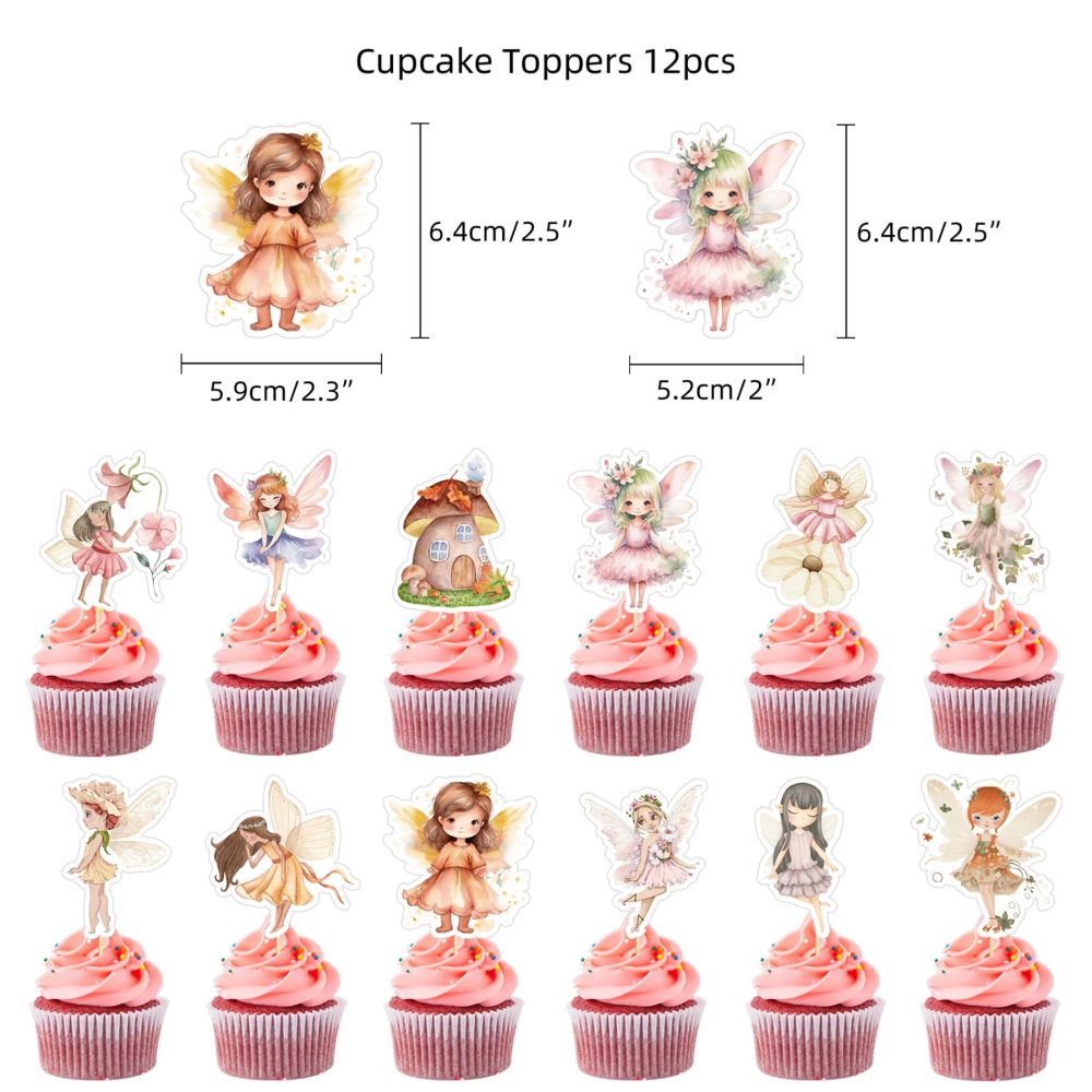 33PCS Fairy Birthday Decorations - Fairy Party Decorations, Fairy Party Supplies, Fairy Decorations, Fairy First Birthday Decorations, Table Decorations For Birthday Party, Fairy Party For Girl Women - Image 8
