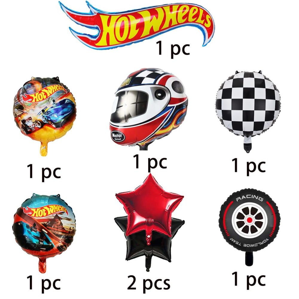 8 Pcs Hot Wheels Foil Balloons, Hot Wheels Balloons, Hot Wheels Birthday Party Decorations Supplies - Image 5