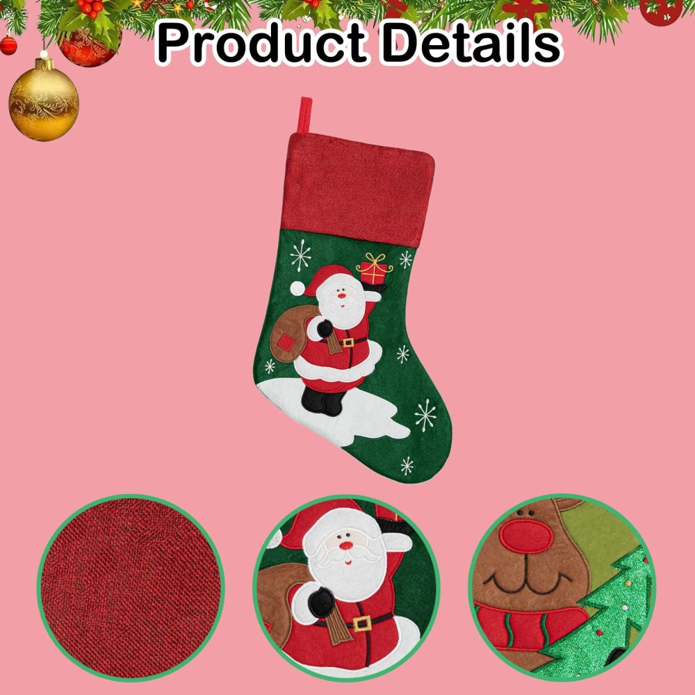 Christmas Stocking Large Xmas Stocking,Stocking Christmas Xmas Stockings for Kids,Xmas Decorations Stockings Ornaments for Christmas,Stockings for Christmas Tree Family Holiday Party Ornament - Image 6