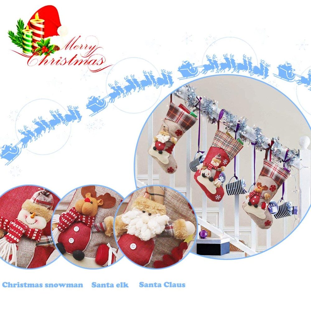 Alytimes Christmas Stocking- 18Inch - Ideal Christmas Decorations and Party Accessory (Snowman) - Image 5