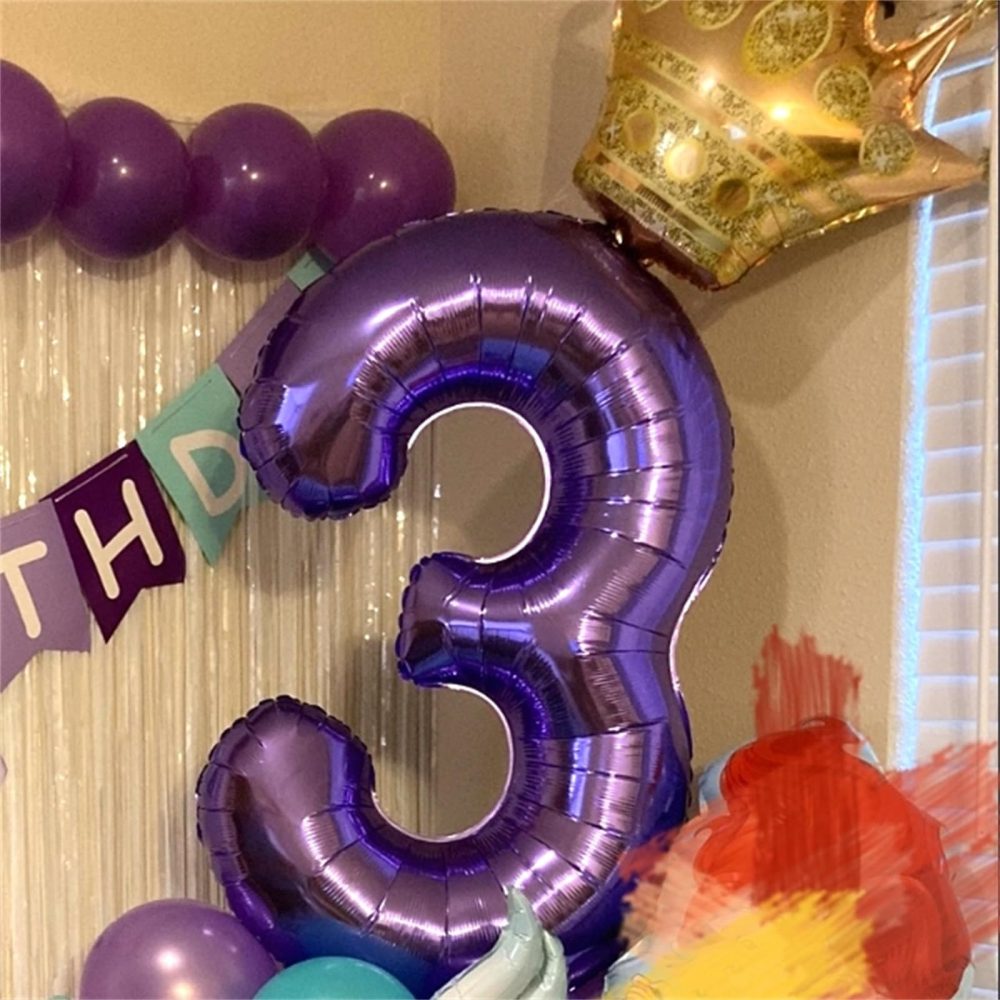 Purple Number 30 Balloons, 40 Inch Purple Mylar Foil Number 3 & 0 Balloons for Women, Self Inflating 30th Birthday Balloons for 30 Year Old Anniversary Birthday Party Decorations Supplies - Image 6