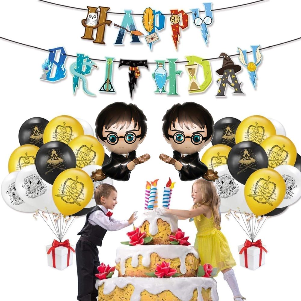 Harry Birthday Party Decorations,Party Supplies Wizard Potter Set -Magical Decoration with Banner, Balloons, Cake Cupcake Topper for Magic Wizard School Fans Birthday Party Favors - Image 2