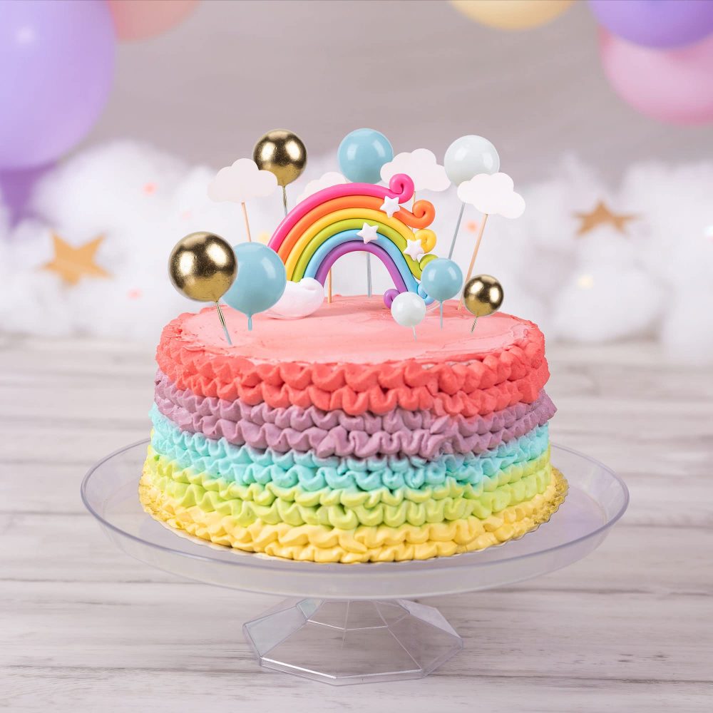 Gyufise 30Pcs Ball Cake Topper Ball Cake Picks Colorful Pearl Ball Shaped Cupcake Insert Cake Topper for Bear Theme Birthday Party Favors Wedding Decoration Supplies Blue White Gold - Image 3