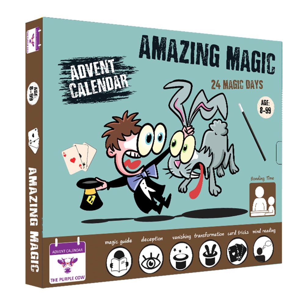2024 Advent/Countdown Calendar Amazing Magic. 24 COOL & EASY to learn Magic tricks. Comes with a step-by-step picture + video guide. For kids aged 8+. The perfect magician starter kit.
