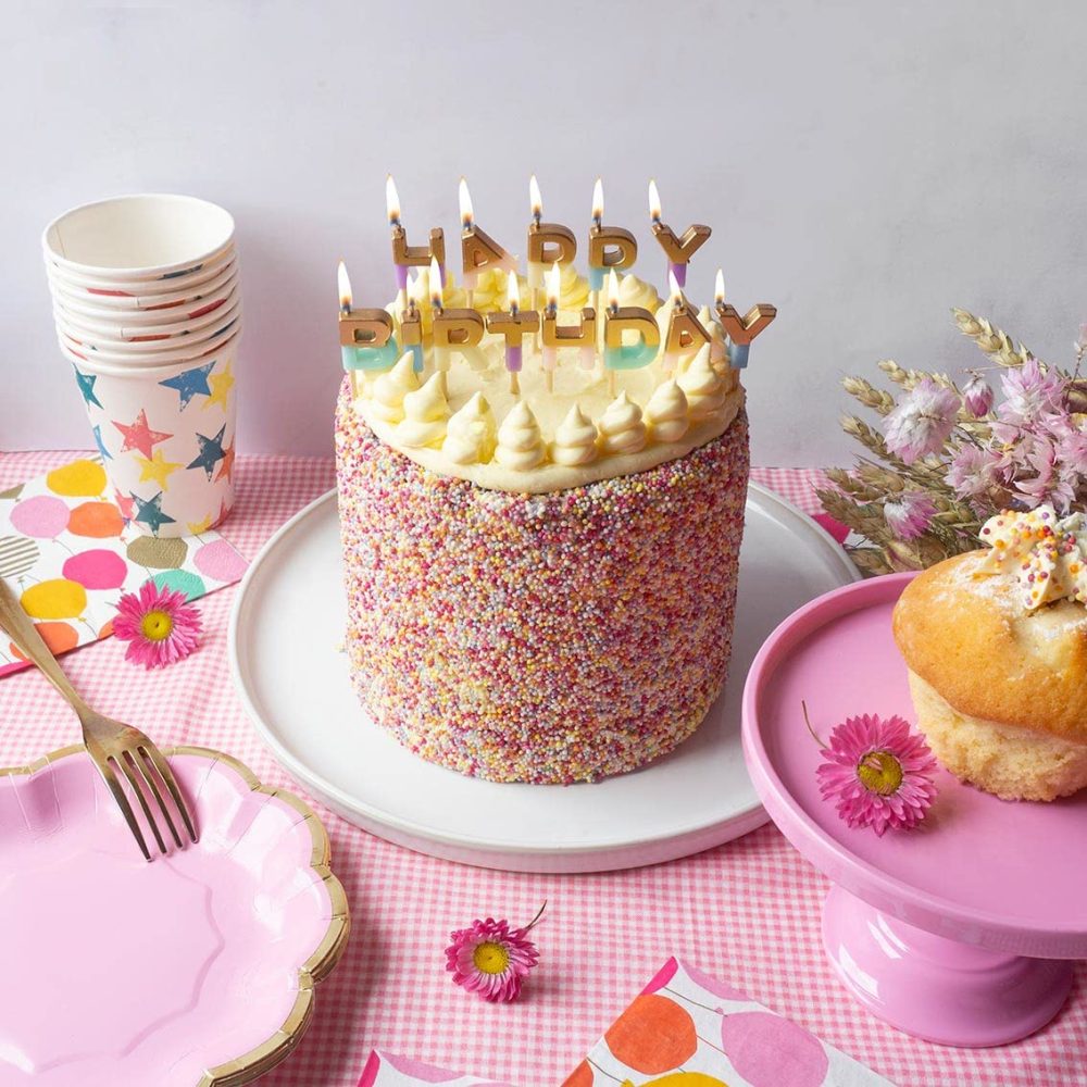 Talking Tables Pack of 12-Size 18cm Pretty Pink Paper Plates with Gold Foil Trim Ideal for Birthday or Afternoon Tea Party, PKPLATES, Pinkplates - Image 4