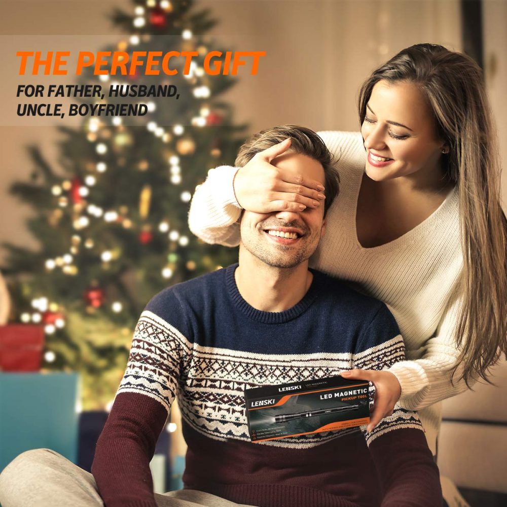 Lenski Gifts for Men, Mens Gifts for Dad, Gadgets for Men, Birthday Gifts for Him Telescopic Magnetic Pickup Tool with LED, Secret Santa Gifts for Men, Christmas Gifts for Him,Stocking Fillers for Men - Image 4