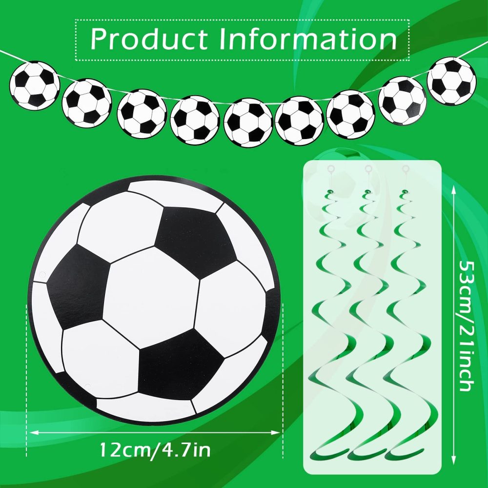 Abeillo 22 Pieces Football Party Decoration, Football Hanging Swirls Decorations Football Banner Garlands Soccer Pattern Cards Sports Themed Party Supplies for Kids Boys Football Fans Birthday Party - Image 7