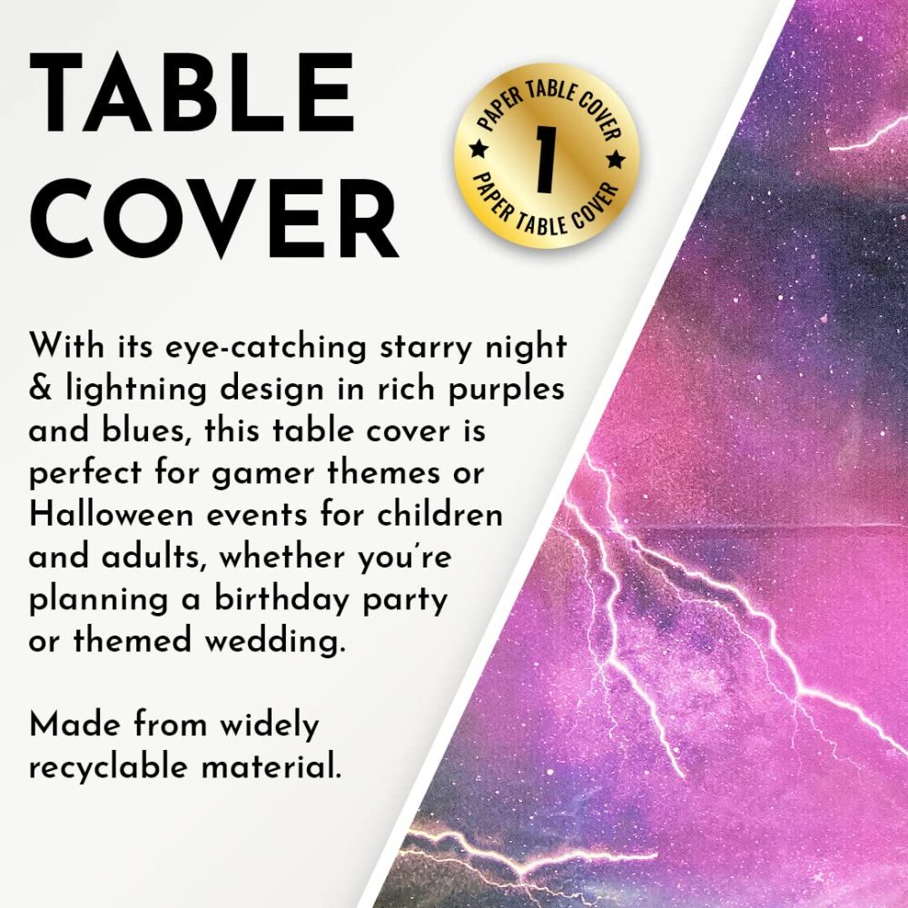Kissymix Starry Night Table Cover Pack of 1-180cm x 120cm Recyclable Space Themed Table Cloth For Parties - Image 7