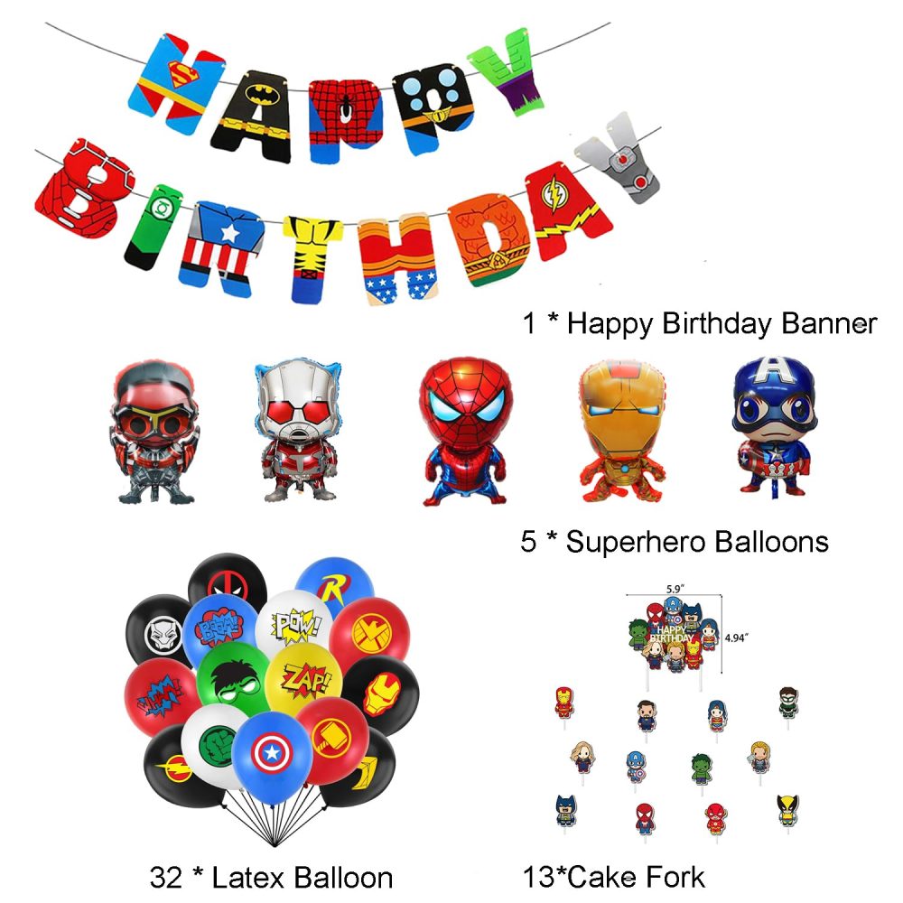 Superhero Balloons Marve‘l Cake topper Party Avenger Party Balloons Decorations Happy Birthday Party for Boys Birthday Party Decoration - Image 7