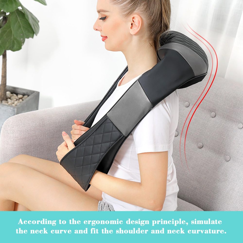 Shiatsu Neck and Shoulder Massager, Back Massager with Heat - Gifts for Women/Men/Mom/Dad - Electric Deep Tissue 4D Kneading Massager Gifts for Christmas, Mother's Day, Father's Day, Birthday - Image 5