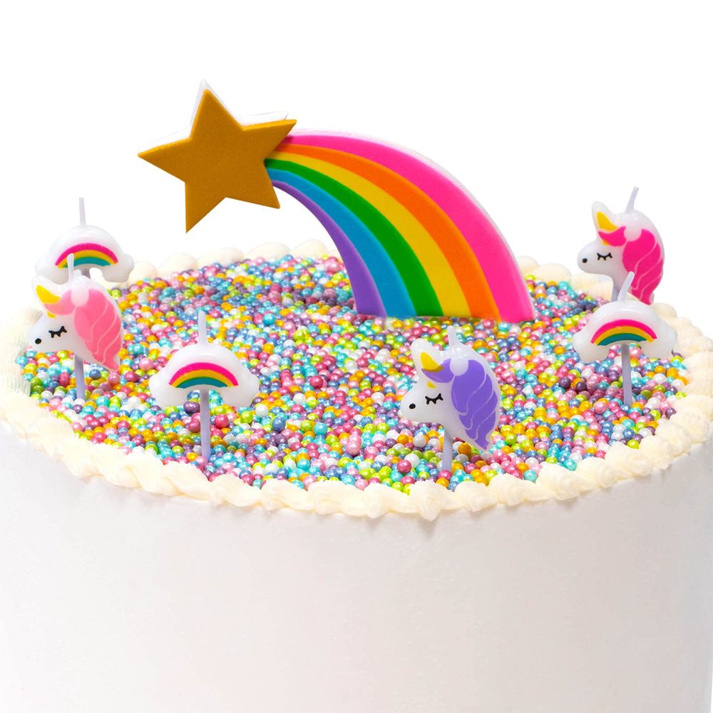 Baked with Love Unicorn Candles, Pink and Purple Unicorns for Cakes and Cupcakes, Pack of 6 - Image 6