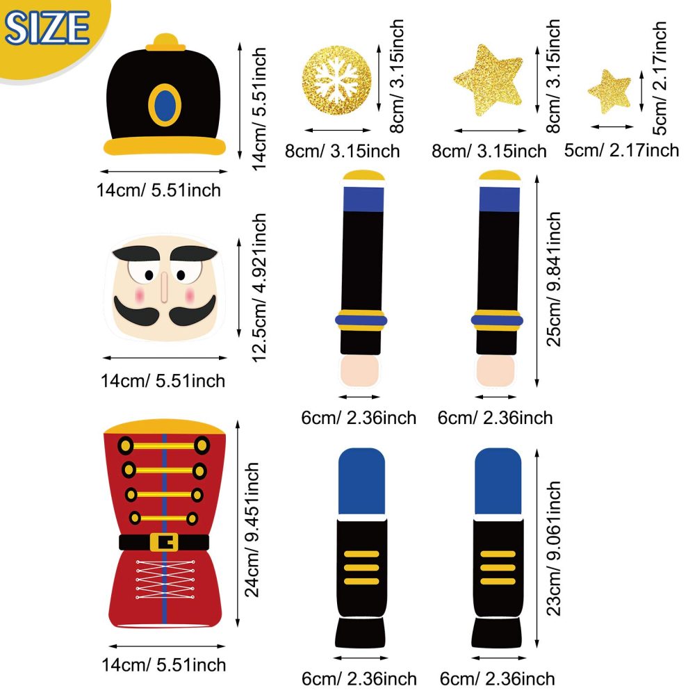 10 Pieces Christmas Nutcracker Refrigerator Magnets Xmas Nutcracker Fridge Magnet Stickers Cute Funny Soldier Nutcracker Sign Christmas Holiday Door Garage Office Cabinets Decoration(Red Blue) - Image 6