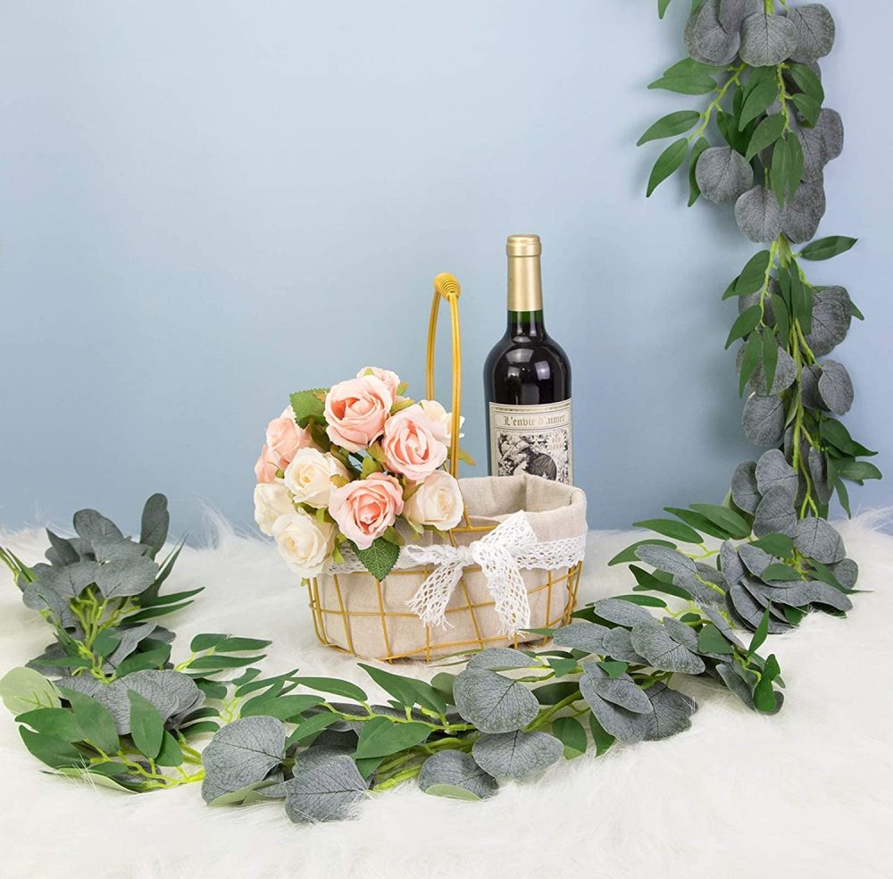GraduationMall Eucalyptus Garland Artificial Foliage with Willow Leaves Fake Hanging Green Vine Faux Botanical for Decoration 2 Pack 12.8ft Indoor Outdoor - Image 2
