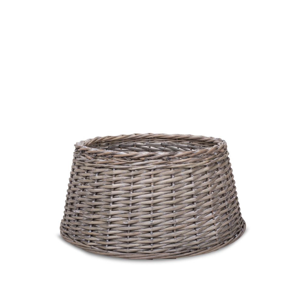 Natural Wicker Christmas Tree Skirt Xmas Stand Cover Xmas Decoration Basket (S)