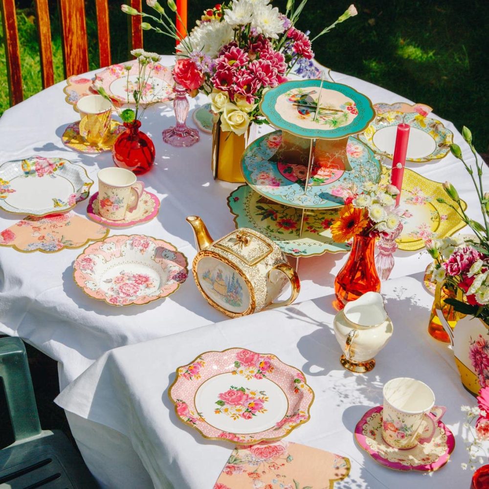 Talking Tables Pack of 24 Afternoon Tea Vintage Floral Paper Plates | Truly Scrumptious | for Birthday Party, Baby Shower, Wedding and Anniversary, Disposable Tableware in Pastel Colours - Image 4